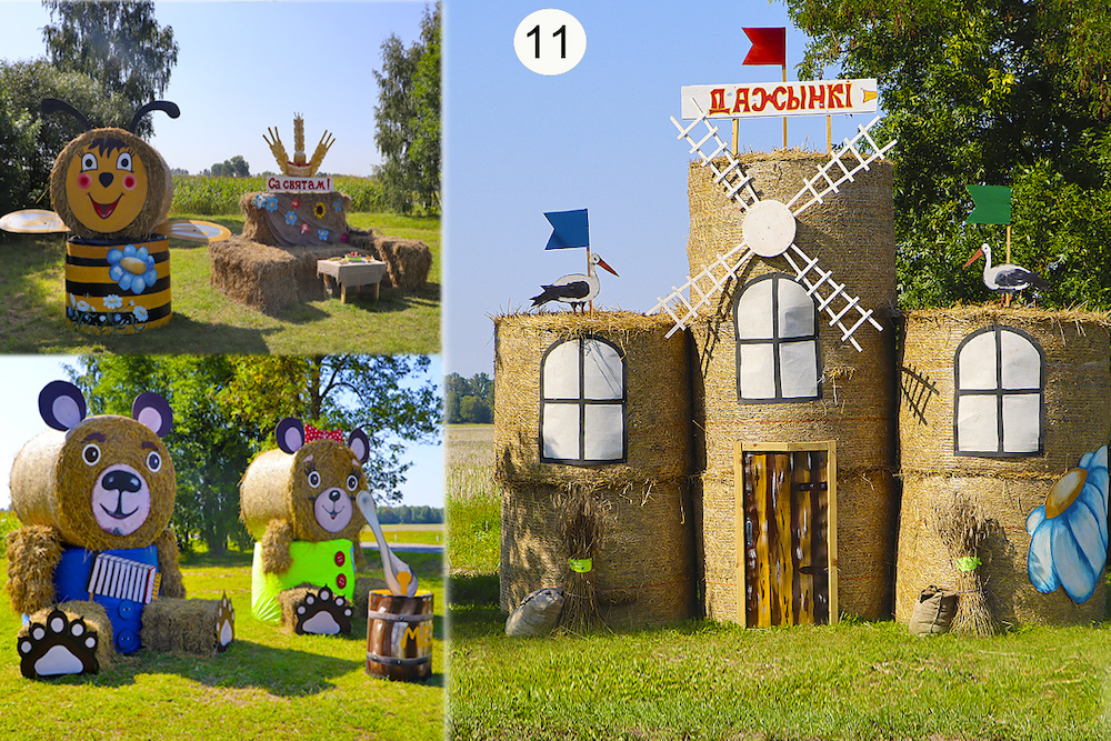 Соломенная композиция ОАО «Снитово-Агро», которая встречает проезжающих на трассе Брест-Гомель на повороте на Снитово. Фото: Janov.by.