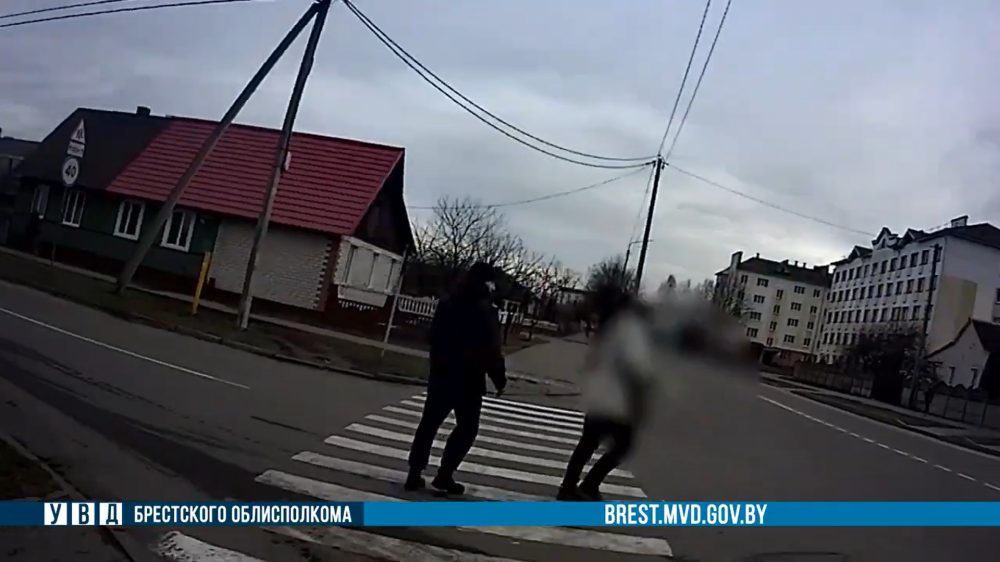Сотрудники ГАИ пытаются задержать жительницу Малориты. Скриншот видео УВД Брестского облисполкома